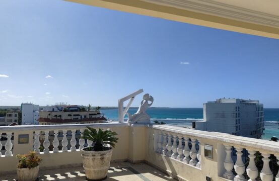PENTHOUSE DE 4 HABITACIONES  AMUEBLADO CON VISTA AL MAR